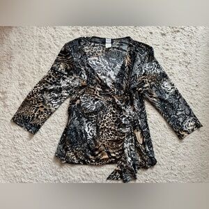 Y2K animal print sequin Blouse